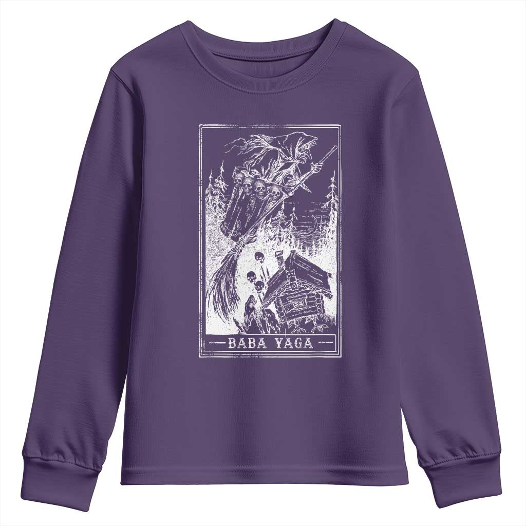 Baba Yaga House Tarot Card Youth Sweatshirt Botanical Slavic Folklore Pagan Witchy - Wonder Print Shop