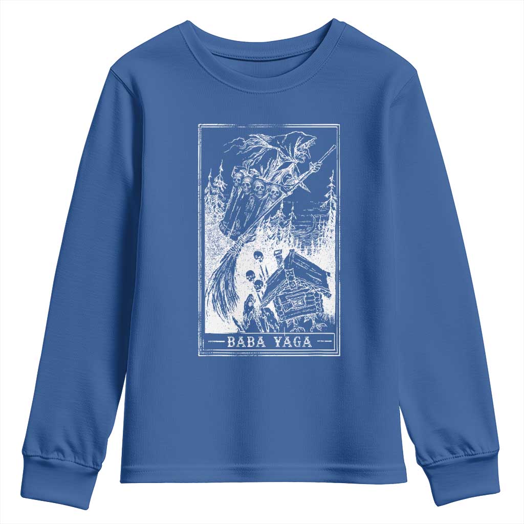 Baba Yaga House Tarot Card Youth Sweatshirt Botanical Slavic Folklore Pagan Witchy - Wonder Print Shop