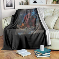 Funny Smoking Bigfoot Throw Blanket Vintage Cigarette Sasquatch UFO Cryptid Meme - Wonder Print Shop