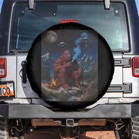 Funny Smoking Bigfoot Spare Tire Cover Vintage Cigarette Sasquatch UFO Cryptid Meme - Wonder Print Shop