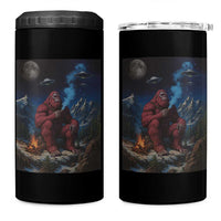 Funny Smoking Bigfoot 4 in 1 Can Cooler Tumbler Vintage Cigarette Sasquatch UFO Cryptid Meme - Wonder Print Shop
