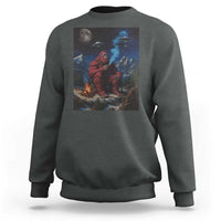 Funny Smoking Bigfoot Sweatshirt Vintage Cigarette Sasquatch UFO Cryptid Meme - Wonder Print Shop