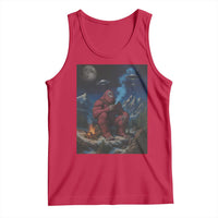 Funny Smoking Bigfoot Tank Top Vintage Cigarette Sasquatch UFO Cryptid Meme - Wonder Print Shop