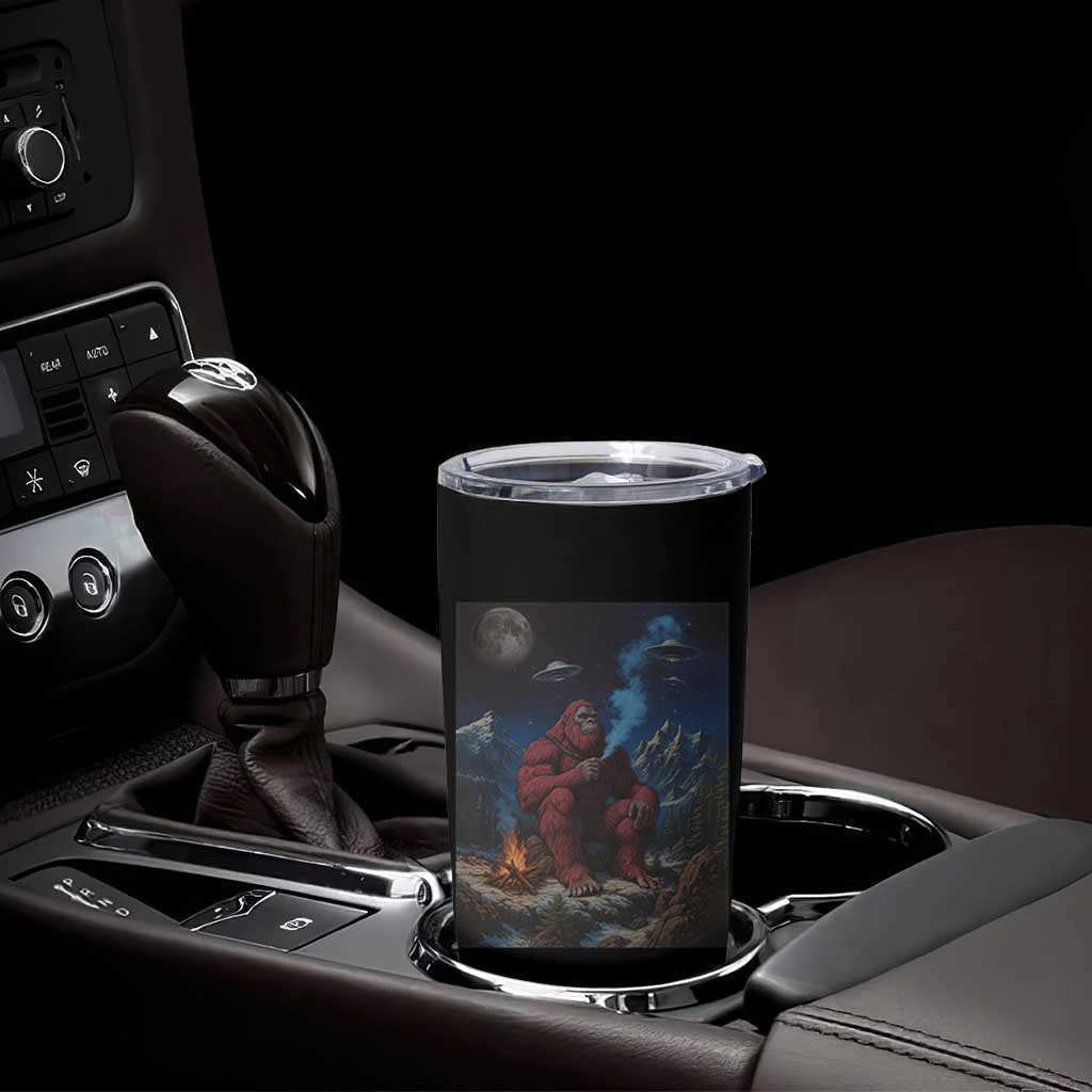 Funny Smoking Bigfoot Tumbler Cup Vintage Cigarette Sasquatch UFO Cryptid Meme - Wonder Print Shop