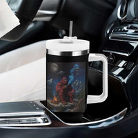 Funny Smoking Bigfoot Tumbler With Handle Vintage Cigarette Sasquatch UFO Cryptid Meme - Wonder Print Shop