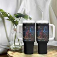Funny Smoking Bigfoot Tumbler With Handle Vintage Cigarette Sasquatch UFO Cryptid Meme - Wonder Print Shop