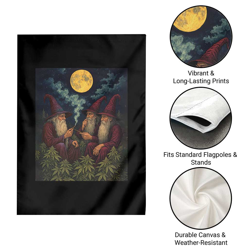 Wizard 420 Smoking Marijuana Garden Flag Funny Stoner Weed Lover Meme
