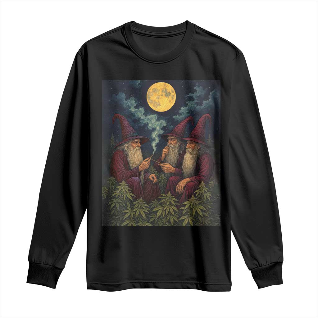 Wizard 420 Smoking Marijuana Long Sleeve Shirt Funny Stoner Weed Lover Meme