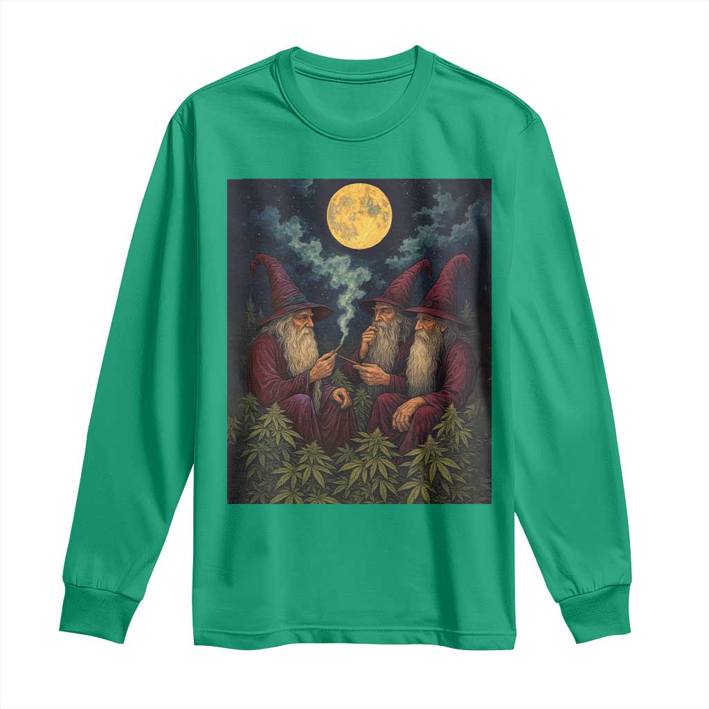 Wizard 420 Smoking Marijuana Long Sleeve Shirt Funny Stoner Weed Lover Meme