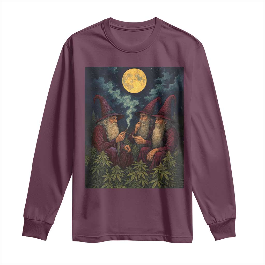 Wizard 420 Smoking Marijuana Long Sleeve Shirt Funny Stoner Weed Lover Meme