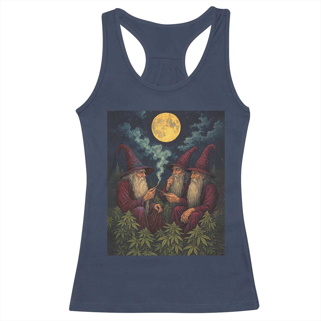 Wizard 420 Smoking Marijuana Racerback Tank Top Funny Stoner Weed Lover Meme
