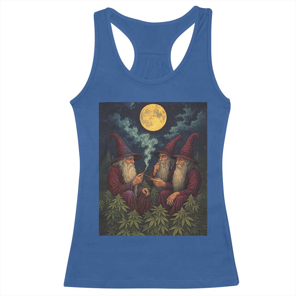 Wizard 420 Smoking Marijuana Racerback Tank Top Funny Stoner Weed Lover Meme