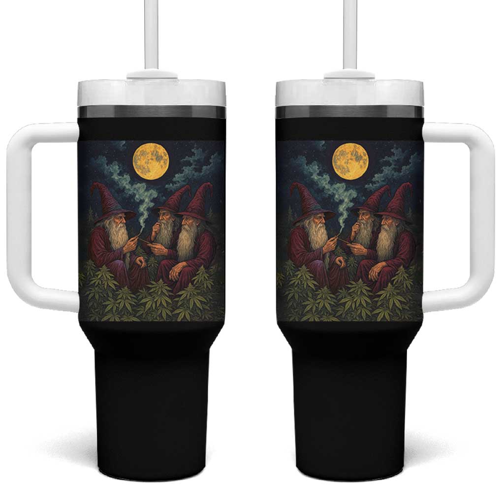 Wizard 420 Smoking Marijuana Tumbler With Handle Funny Stoner Weed Lover Meme