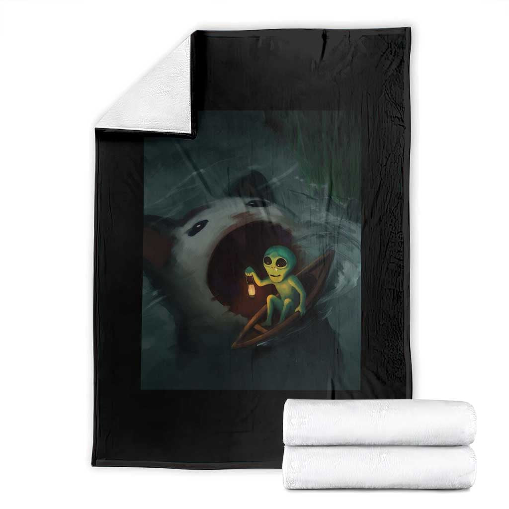 Funny Alien Cat Meme Throw Blanket Weird Silly - Wonder Print Shop
