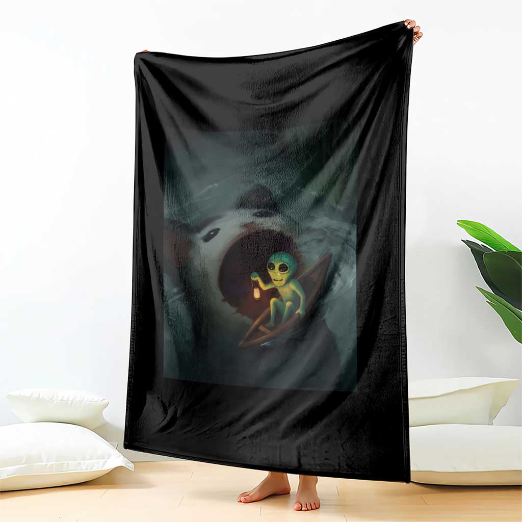 Funny Alien Cat Meme Throw Blanket Weird Silly - Wonder Print Shop