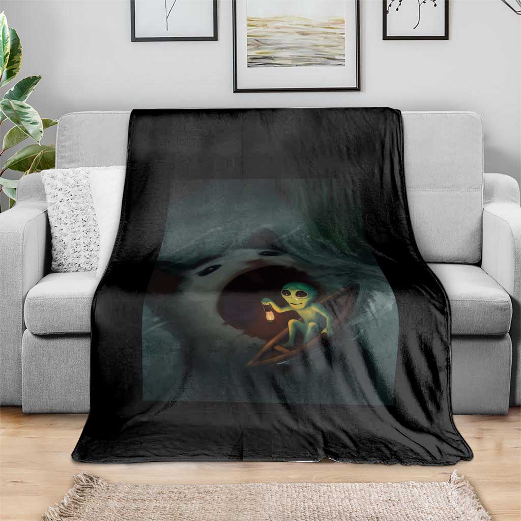 Funny Alien Cat Meme Throw Blanket Weird Silly - Wonder Print Shop