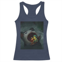 Funny Alien Cat Meme Racerback Tank Top Weird Silly - Wonder Print Shop