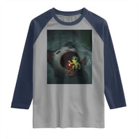 Funny Alien Cat Meme Raglan Shirt Weird Silly - Wonder Print Shop