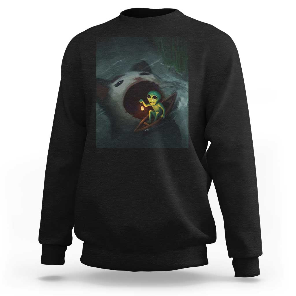 Funny Alien Cat Meme Sweatshirt Weird Silly - Wonder Print Shop