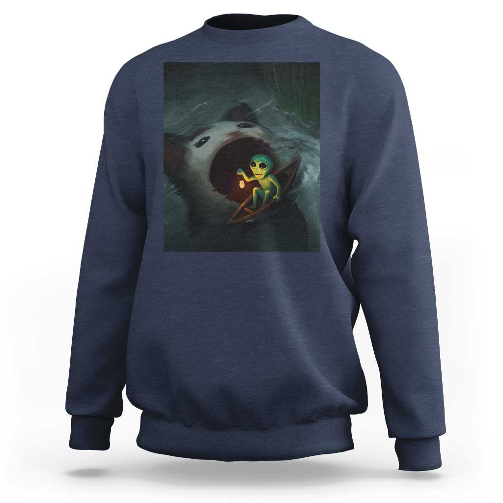 Funny Alien Cat Meme Sweatshirt Weird Silly - Wonder Print Shop