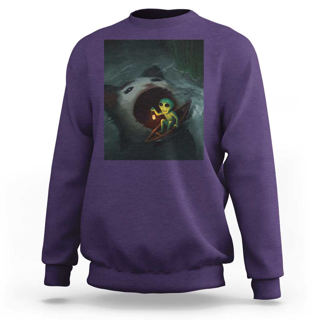 Funny Alien Cat Meme Sweatshirt Weird Silly - Wonder Print Shop