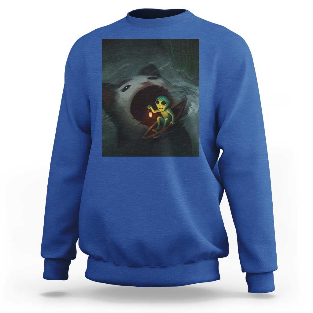 Funny Alien Cat Meme Sweatshirt Weird Silly - Wonder Print Shop