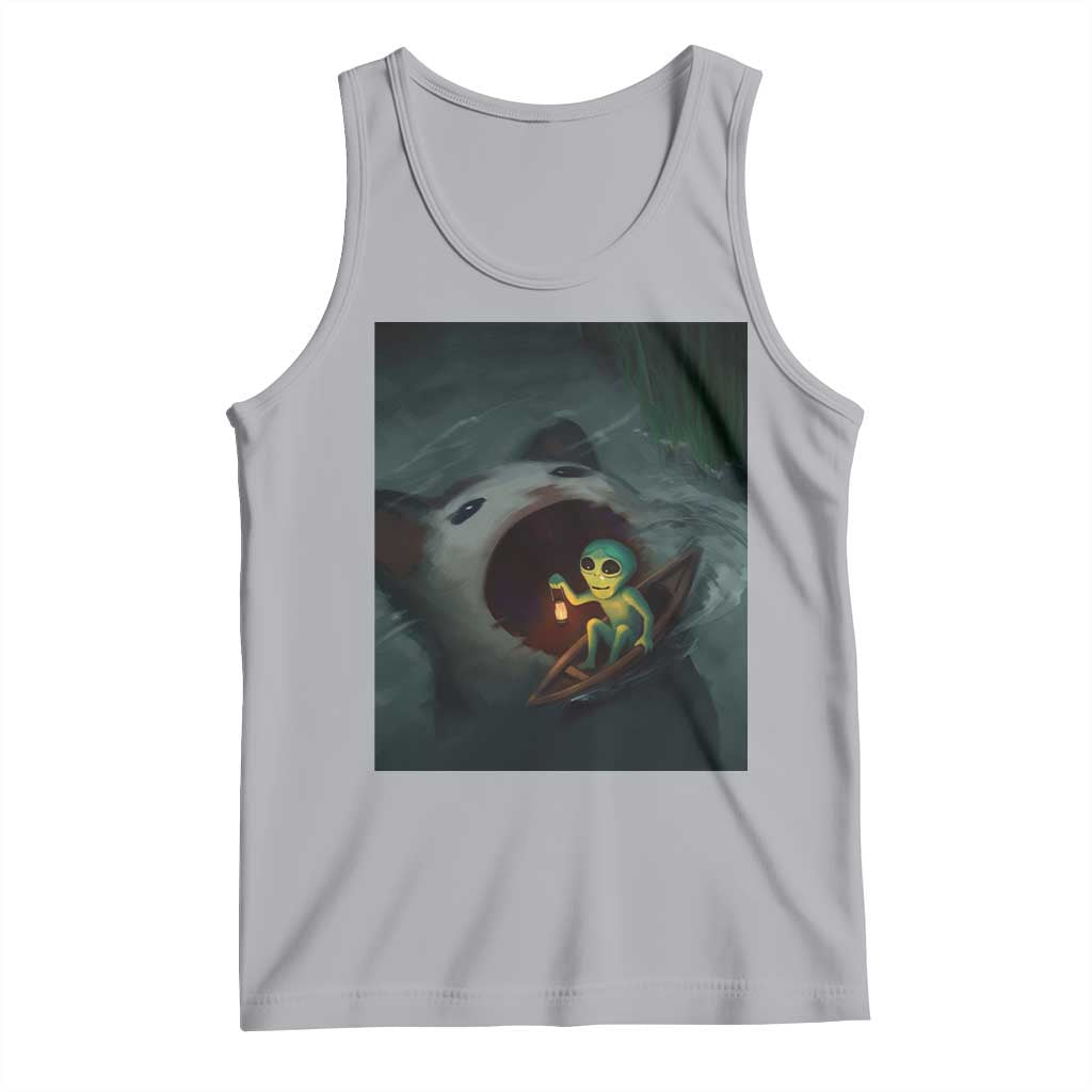 Funny Alien Cat Meme Tank Top Weird Silly - Wonder Print Shop