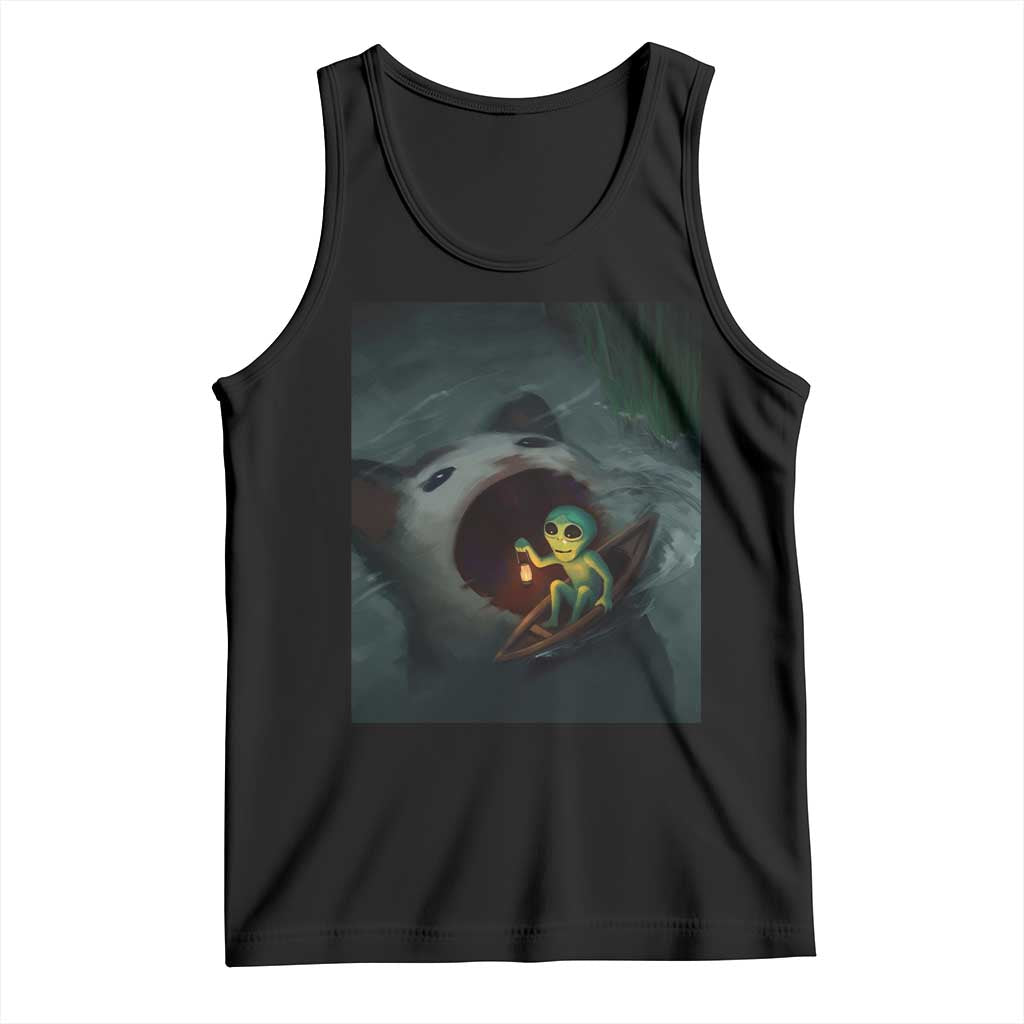 Funny Alien Cat Meme Tank Top Weird Silly - Wonder Print Shop