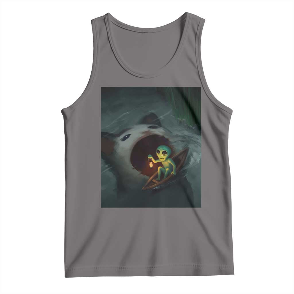 Funny Alien Cat Meme Tank Top Weird Silly - Wonder Print Shop