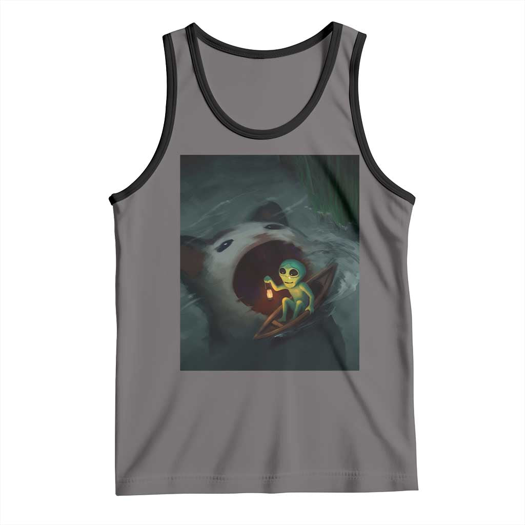 Funny Alien Cat Meme Tank Top Weird Silly - Wonder Print Shop
