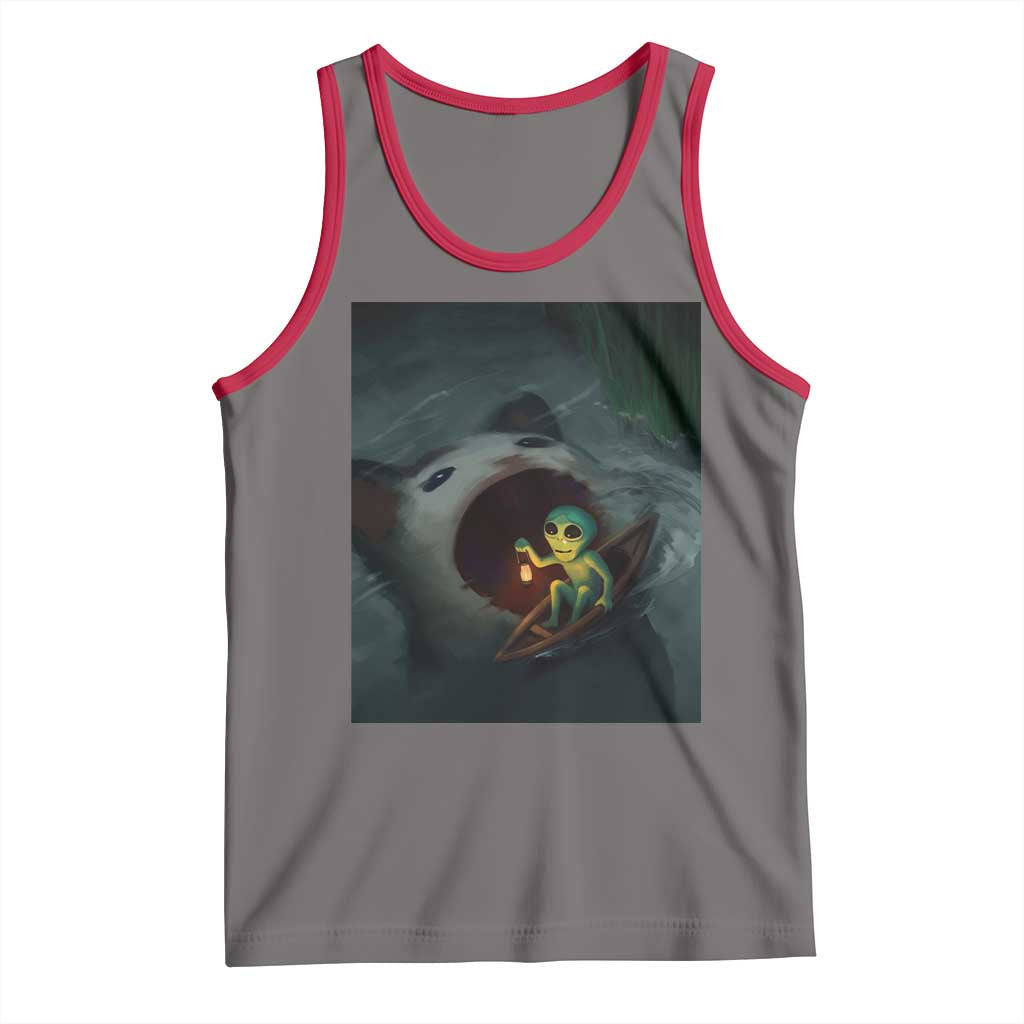 Funny Alien Cat Meme Tank Top Weird Silly - Wonder Print Shop