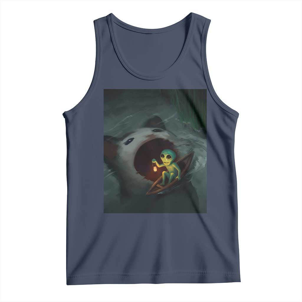Funny Alien Cat Meme Tank Top Weird Silly - Wonder Print Shop