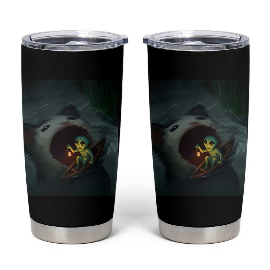Funny Alien Cat Meme Tumbler Cup Weird Silly - Wonder Print Shop