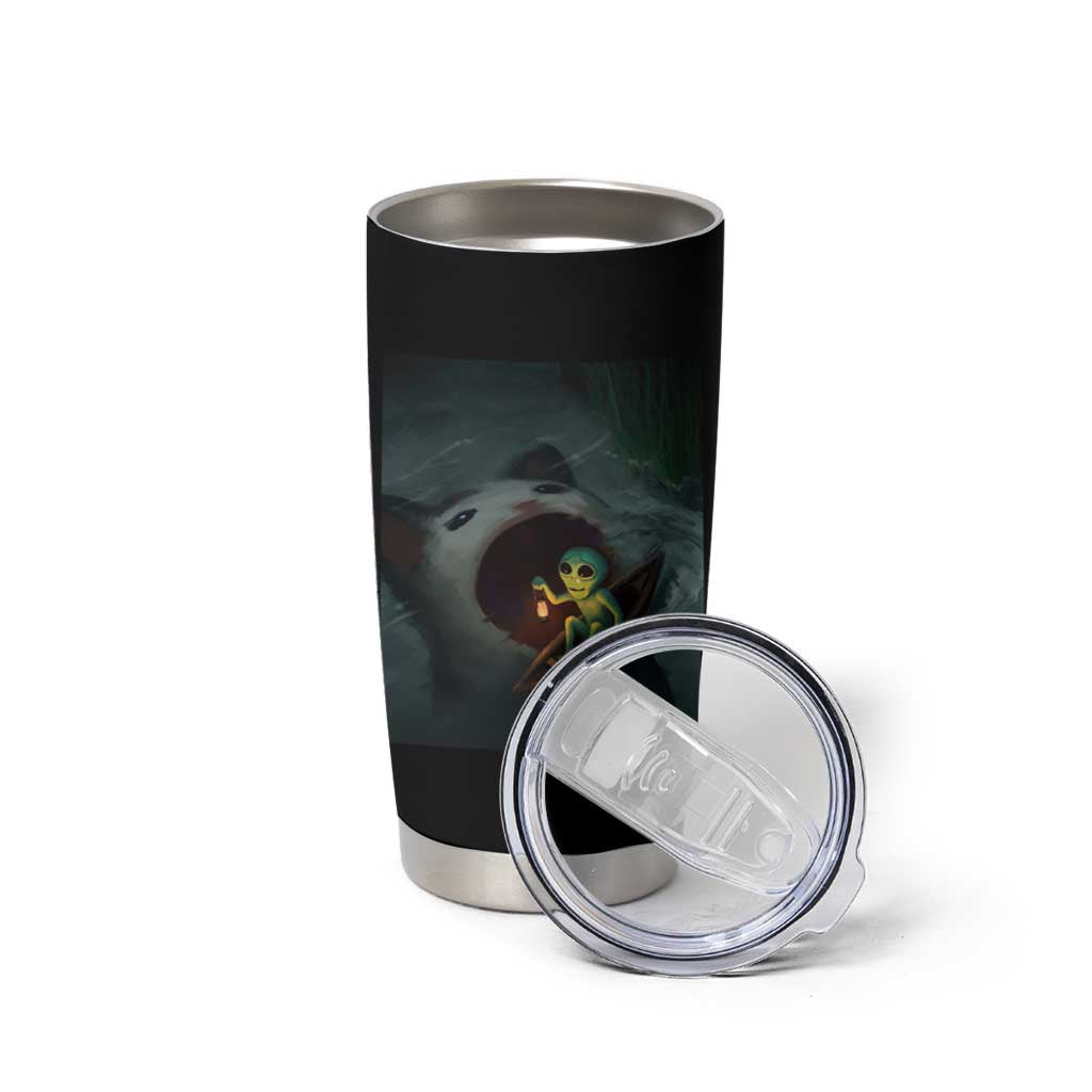 Funny Alien Cat Meme Tumbler Cup Weird Silly - Wonder Print Shop