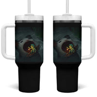Funny Alien Cat Meme Tumbler With Handle Weird Silly - Wonder Print Shop