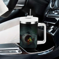 Funny Alien Cat Meme Tumbler With Handle Weird Silly - Wonder Print Shop