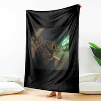 Funny Smoking Cat Throw Blanket Retro 90s Grunge Cat Selfie Streetwear Meme - Wonder Print Shop