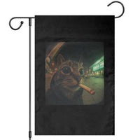 Funny Smoking Cat Garden Flag Retro 90s Grunge Cat Selfie Streetwear Meme - Wonder Print Shop