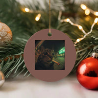 Funny Smoking Cat Ceramic Ornament Retro 90s Grunge Cat Selfie Streetwear Meme - Wonder Print Shop