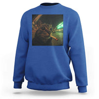 Funny Smoking Cat Sweatshirt Retro 90s Grunge Cat Selfie Streetwear Meme - Wonder Print Shop