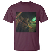 Funny Smoking Cat T Shirt Retro 90s Grunge Cat Selfie Streetwear Meme - Wonder Print Shop