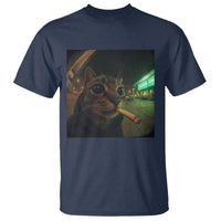 Funny Smoking Cat T Shirt Retro 90s Grunge Cat Selfie Streetwear Meme - Wonder Print Shop