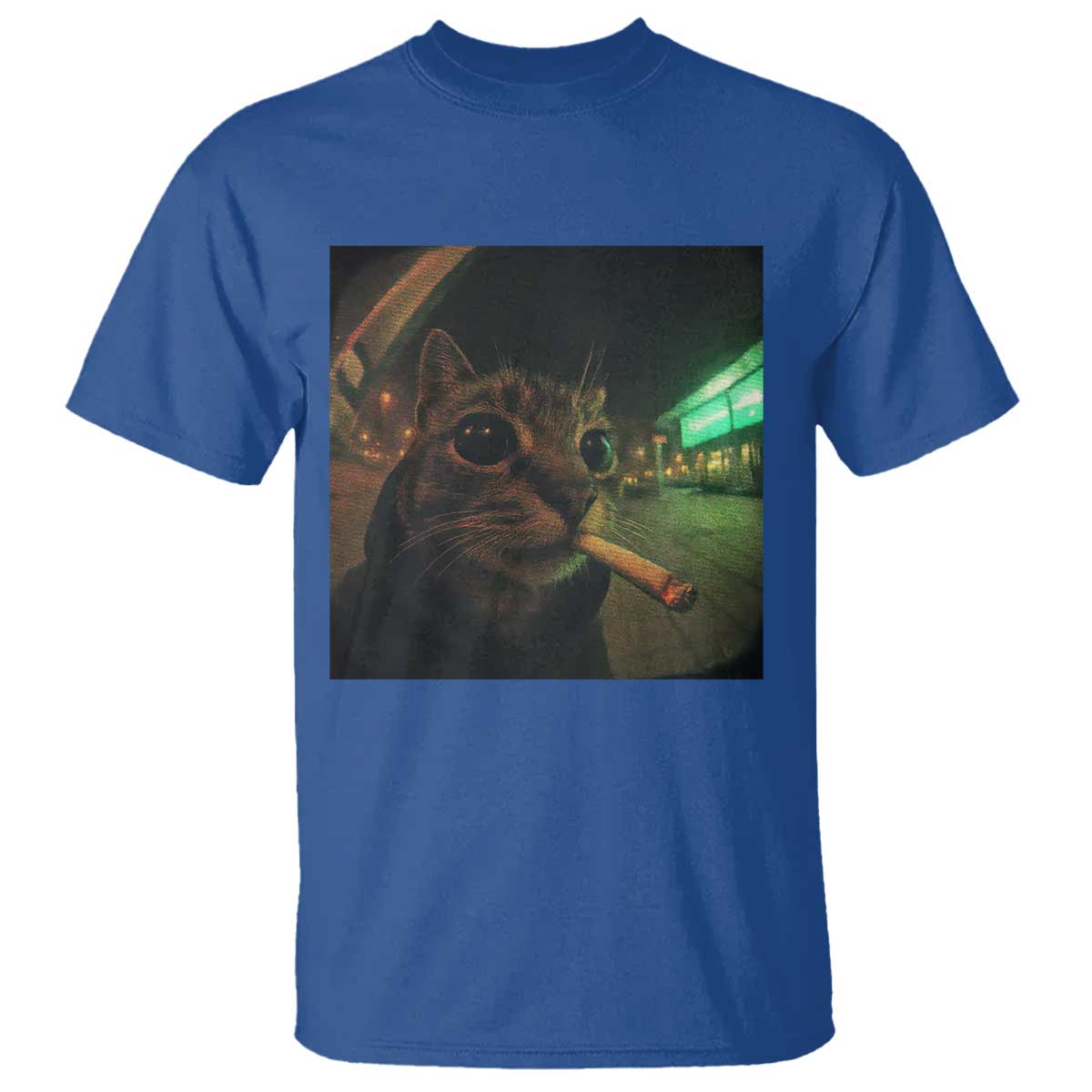 Funny Smoking Cat T Shirt Retro 90s Grunge Cat Selfie Streetwear Meme - Wonder Print Shop