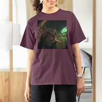 Funny Smoking Cat T Shirt For Women Retro 90s Grunge Cat Selfie Streetwear Meme - Wonder Print Shop