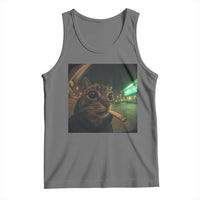 Funny Smoking Cat Tank Top Retro 90s Grunge Cat Selfie Streetwear Meme - Wonder Print Shop
