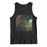 Funny Smoking Cat Tank Top Retro 90s Grunge Cat Selfie Streetwear Meme - Wonder Print Shop