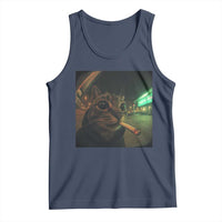 Funny Smoking Cat Tank Top Retro 90s Grunge Cat Selfie Streetwear Meme - Wonder Print Shop