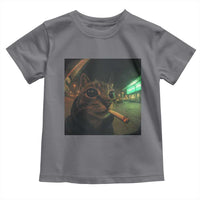 Funny Smoking Cat Toddler T Shirt Retro 90s Grunge Cat Selfie Streetwear Meme - Wonder Print Shop