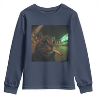 Funny Smoking Cat Youth Sweatshirt Retro 90s Grunge Cat Selfie Streetwear Meme - Wonder Print Shop