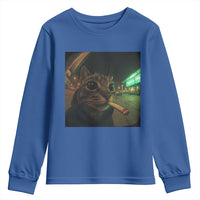 Funny Smoking Cat Youth Sweatshirt Retro 90s Grunge Cat Selfie Streetwear Meme - Wonder Print Shop